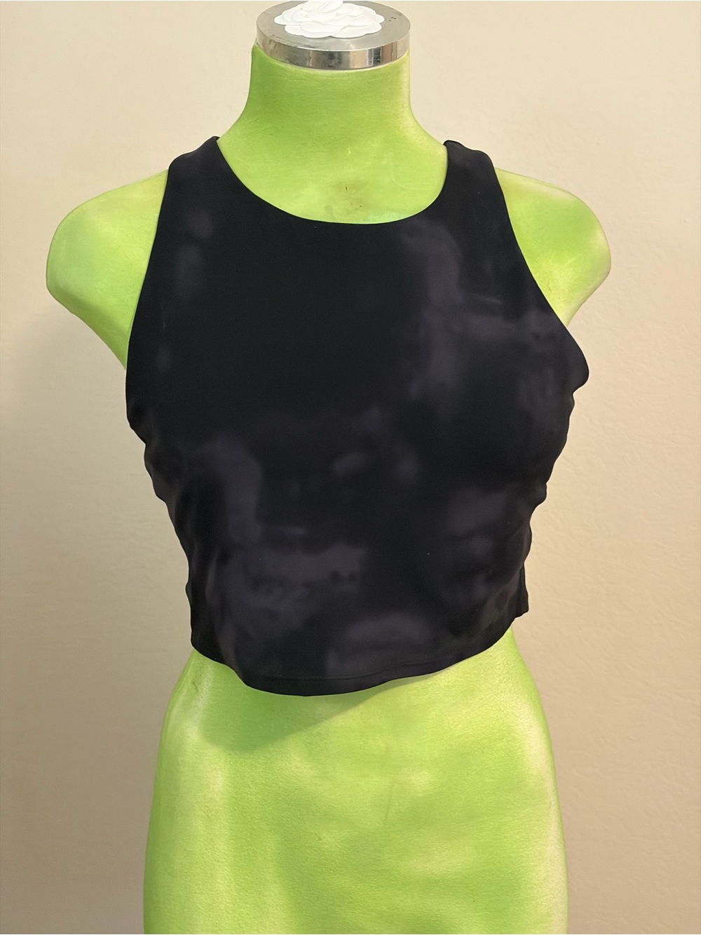 Black High Neck Crop Tank Top